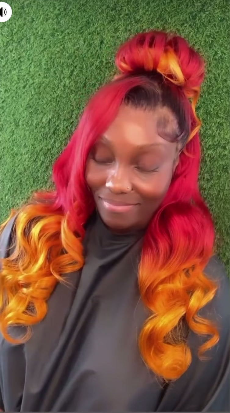 613 Raw HD 13*6 Frontal Wig Colored Sunset