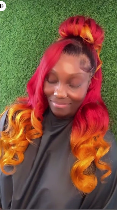 613 Raw HD 13*6 Frontal Wig Colored Sunset